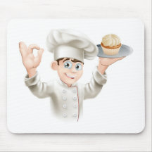 Baker with cupcake mouse pad