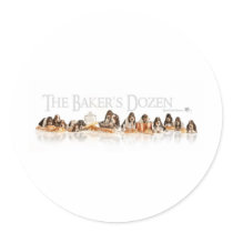 Bakers Dozen Basset Hound Puppies Sticker