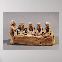 Bakers kneading dough at Thebes Print