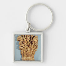 Baker's sign with ears of wheat and flowers key chains