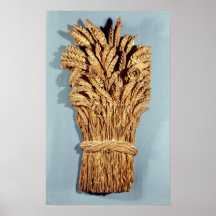 Baker's sign with ears of wheat and flowers posters