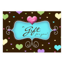 Bakery Gift Card Chocolate Hearts Blue Business Cards