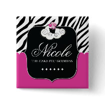 BAKERY NAME TAG PINBACK BUTTONS