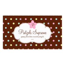 Bakery Polka Dots Chocolate Pink Floral Business Card Templates