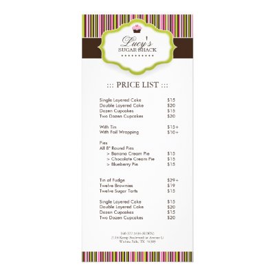 Bakery Price List by colourfuldesigns