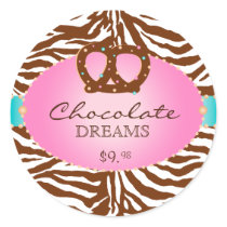 Bakery Stickers Pretzel Chocolate Pink