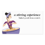 Bakery woman baking mixing bowl business cards