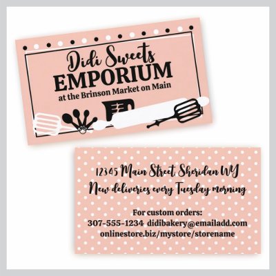 baking baker pastry chef utensils retro business c business cards by chefcateringbizcards