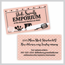baking baker pastry chef utensils retro business c business cards