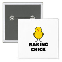 Baking Chick Pinback Button
