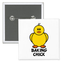 Baking Chick Pinback Button