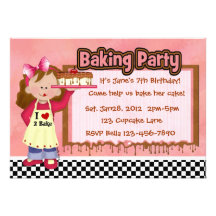 Baking Party for Girls Invitation