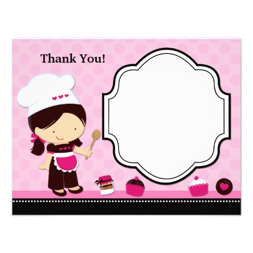Baking Party Thank You Card Custom Announcement