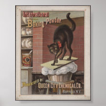 Baking Powder Cat Artwork Advertisement Print