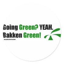 Bakken Green Round Stickers