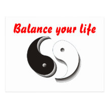 Balance your life Yin Yang Postkarten