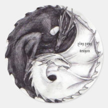Balanced_Dragons Round Stickers