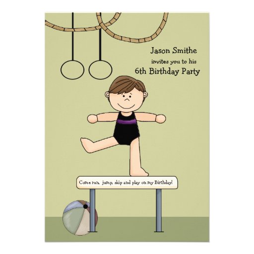 Balancing Act Gymnastics Party Invitation