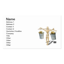 Balancing Buckets of Gold Coins Business Cards