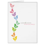 Balancing Rainbow Chicks Baby Announcement Card