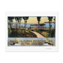 Balboa Park View of City, Panama-CA Expo Post Card