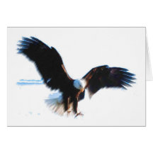 Bald American Eagle Landing Greeting Card