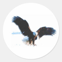 Bald American Eagle Landing Stickers