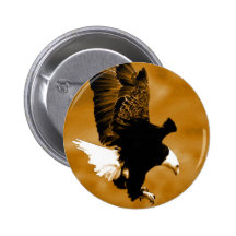 Bald American Eagle Pinback Button