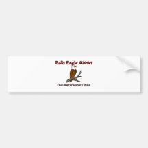 Bald Eagle Addict Bumper Sticker