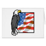 Bald Eagle and American Flag Greeting Card
