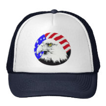 Bald Eagle and American Flag Mesh Hat