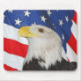 BALD EAGLE AND AMERICAN FLAG MOUSEPAD