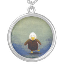 Bald eagle art baby wobbly learning empowerment personalized necklace