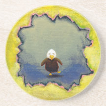 Bald eagle art wobbly baby learning empowerment coaster