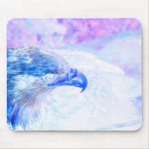bald eagle blue purple facing right mouse pads