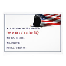Bald Eagle Flies the Flag 4th of July Custom Announcement
