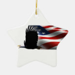 Bald Eagle Flies the Flag 4th of July Christmas Ornament