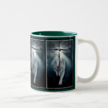 Bald Eagle & Grey Wolf Coffee Mug