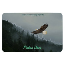 Bald Eagle & Misty Forest Wildlife Flexi Magnet