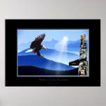 BALD EAGLE & TOTEM Spirit Art Poster