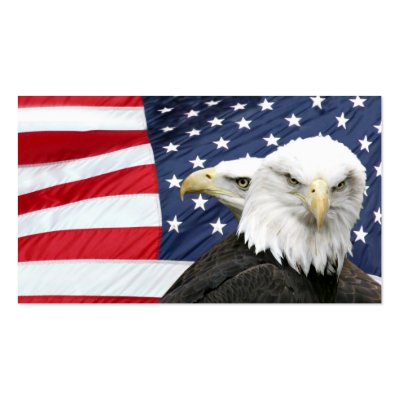 Bald eagles American flag profile card Business Cards by deemac1