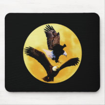 Bald eagles and full moon mousepad