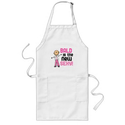 Bald Is The New Sexy Breast Cancer Stick Figure Apron by awarenessgifts