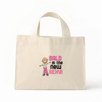 Bald Is The New Sexy Breast Cancer Stick Figure Canvas Bag