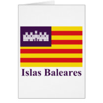 Balearic Islands flag with name
