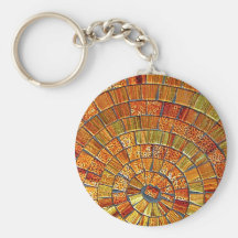 Balinese Glass Tile Art- Brown Key Chains