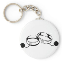 Ball and Chain Wedding Rings Keychains