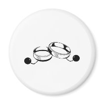 Ball and Chain Wedding Rings Magnets