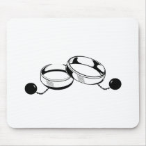Ball and Chain Wedding Rings Mouse Mats