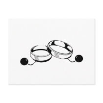 Ball and Chain Wedding Rings Post Cards